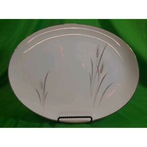 Platinum Wheat Fine China Made In Japan‎ Oval Serving Platter 14"x10.5"